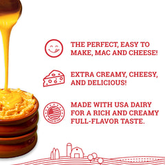 Hoosier Hill Farm macarrones con queso servidos, sabor casero y cremoso