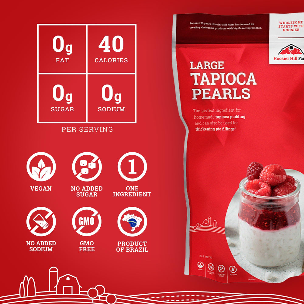 Hoosier Hill Farm porción de perlas en cuchara lista para remojar y cocinar