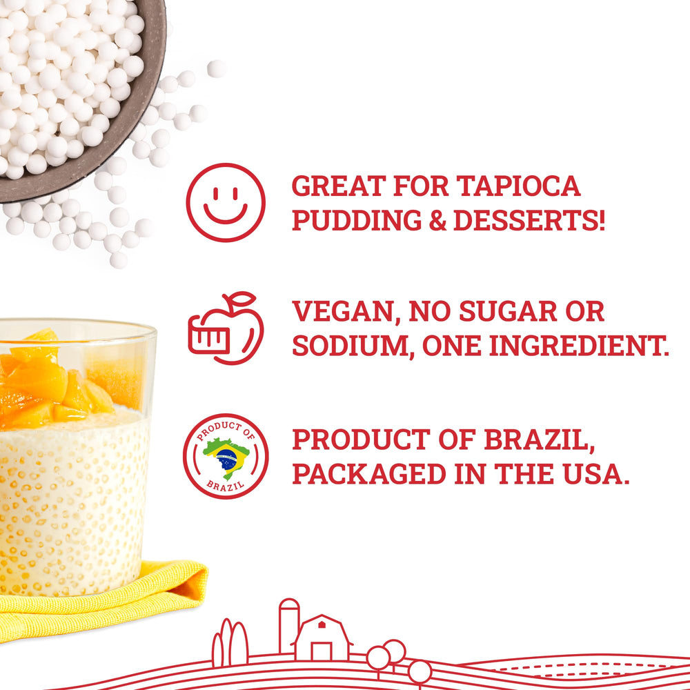 Hoosier Hill Farm primer plano de perlas grandes de tapioca con textura masticable evidente