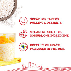 Hoosier Hill Farm primer plano de perlas grandes de tapioca con textura masticable evidente
