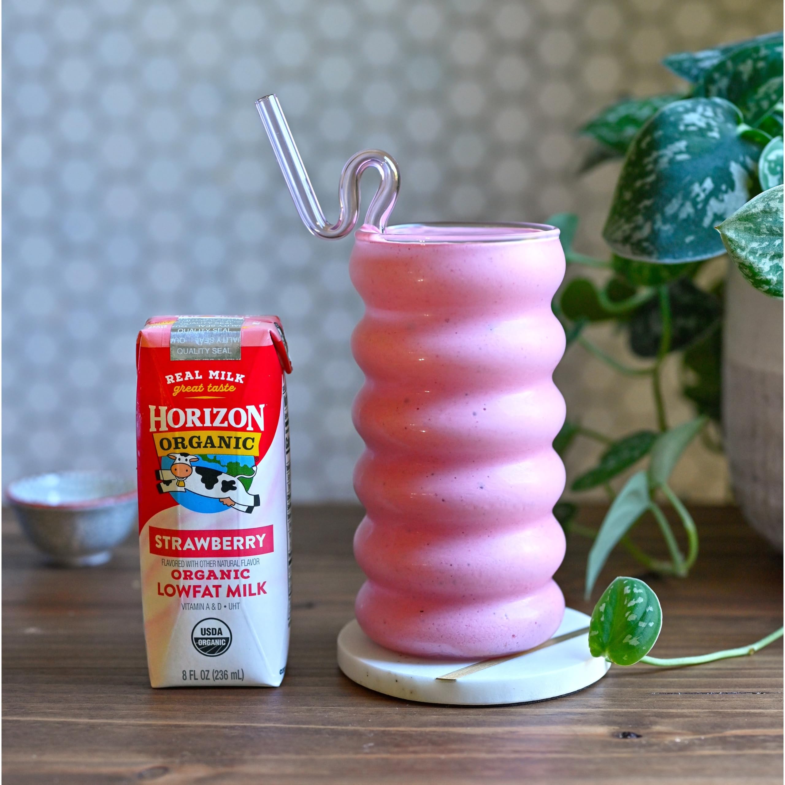 Horizon Organic textura cremosa de leche sabor fresa que aporta proteína