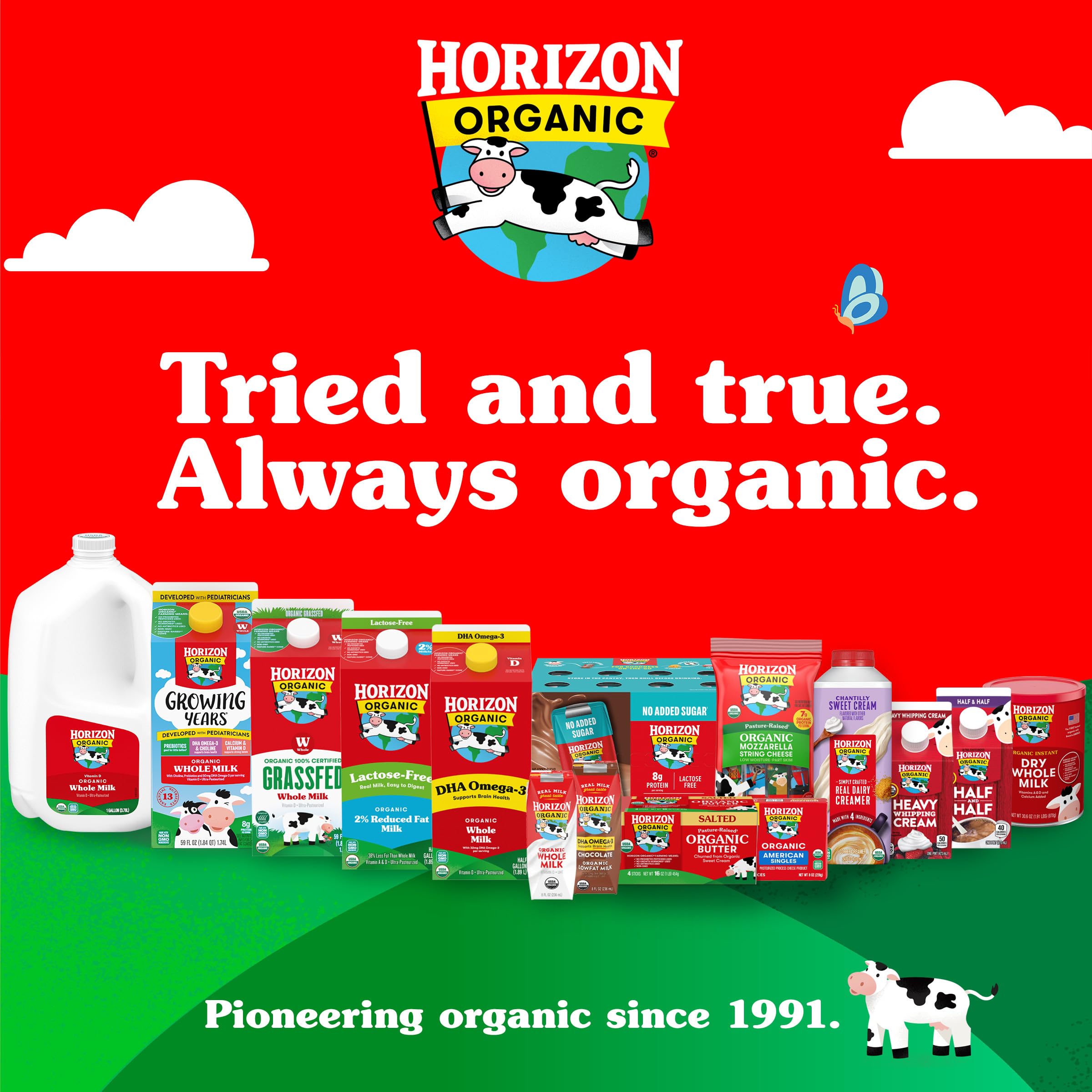 Horizon Organic vacas en pastura representando prácticas agrícolas orgánicas