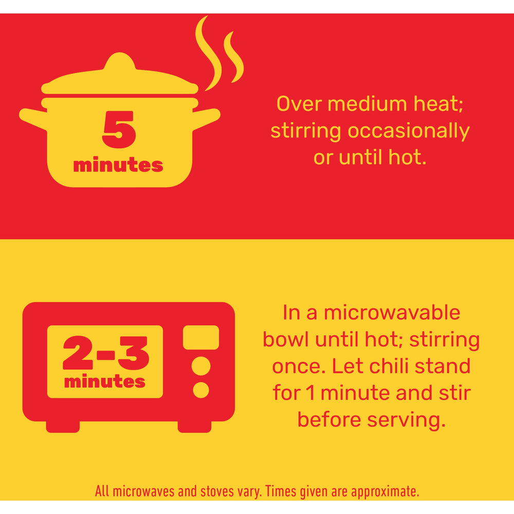 Hormel Chili etiqueta detalla ingredientes y beneficio de sin conservantes añadidos