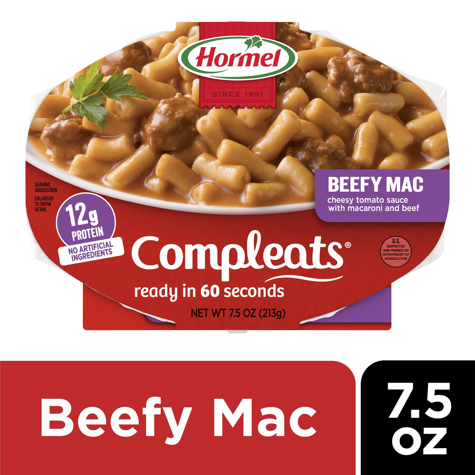 Detalle de los trozos de carne HORMEL COMPLEATS aportando proteína y textura a la receta