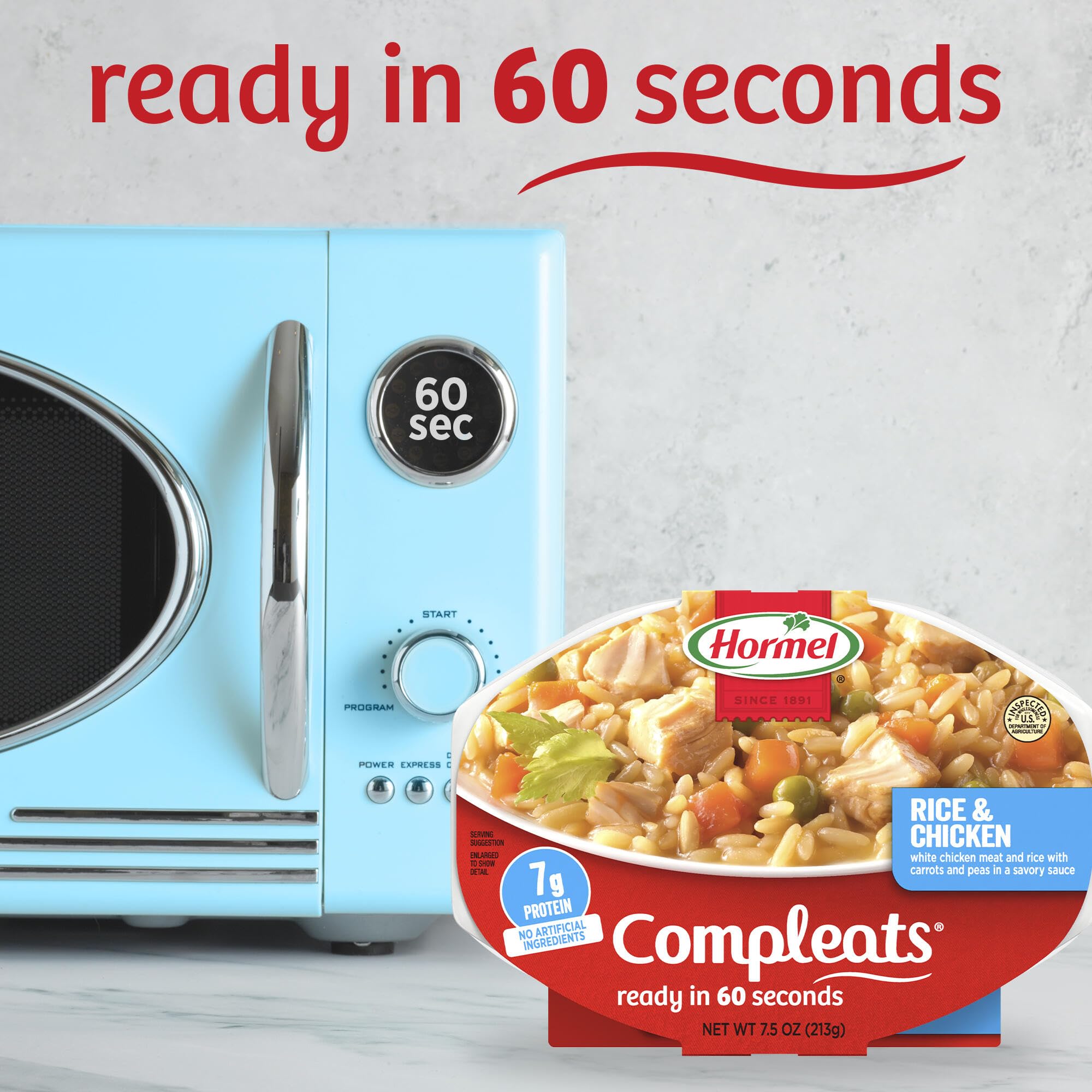 HORMEL COMPLEATS pack de 7 bandejas apiladas ideal para despensa y reserva