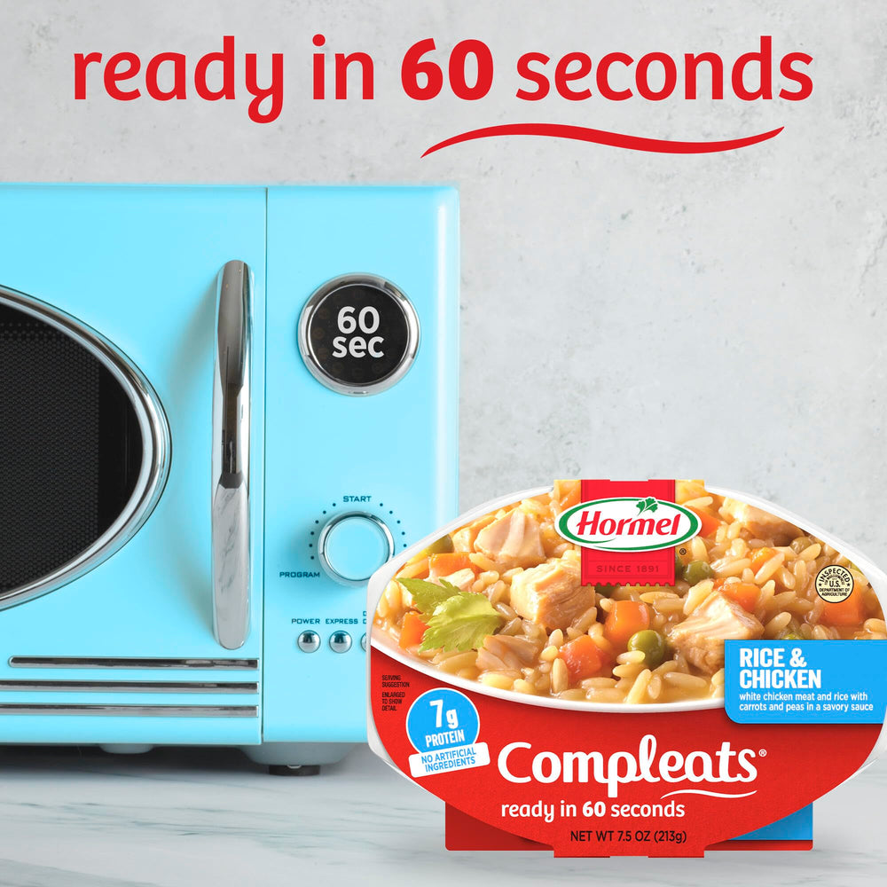 HORMEL COMPLEATS pack de 7 bandejas apiladas ideal para despensa y reserva