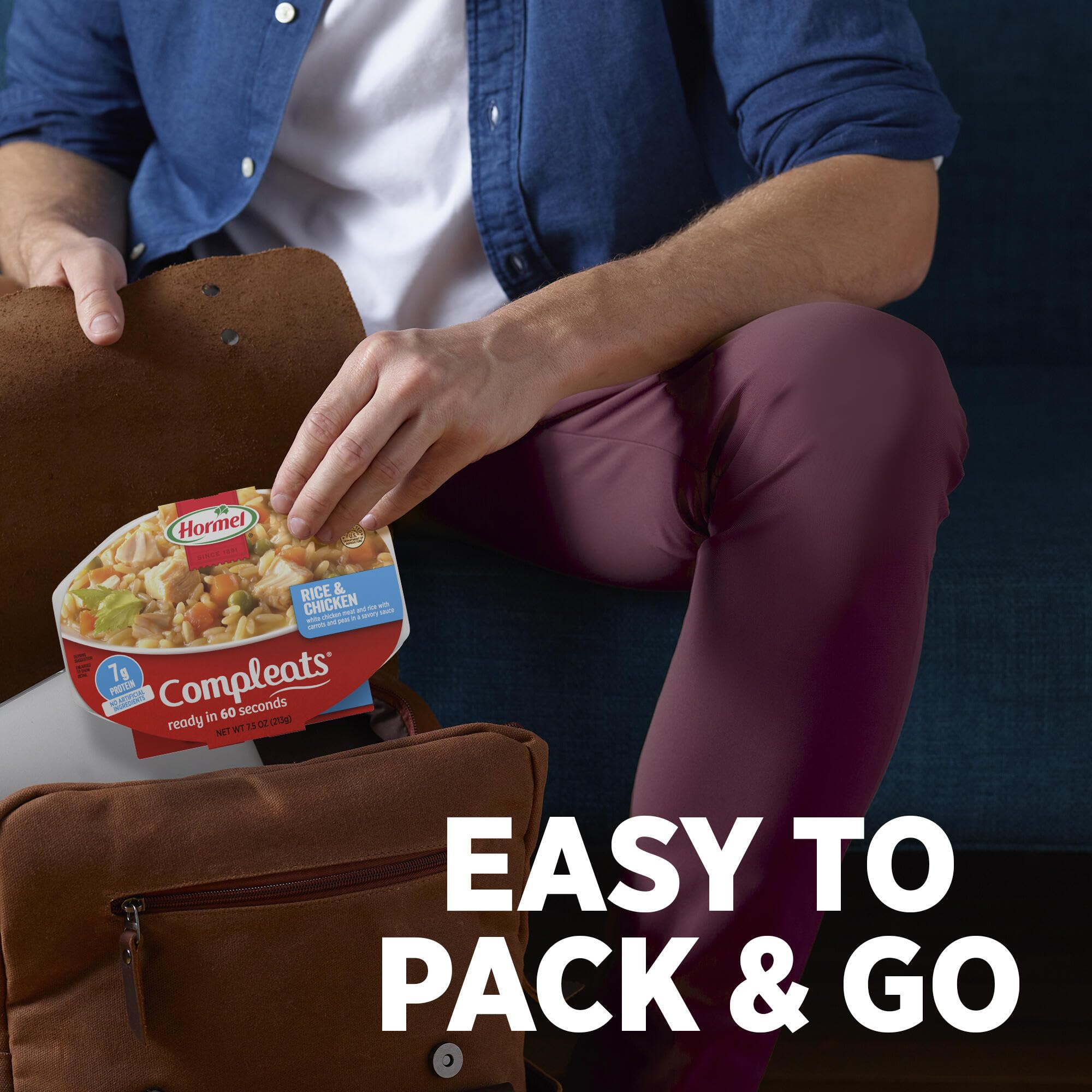HORMEL COMPLEATS bandeja servida en una cocina casera lista para comer al instante