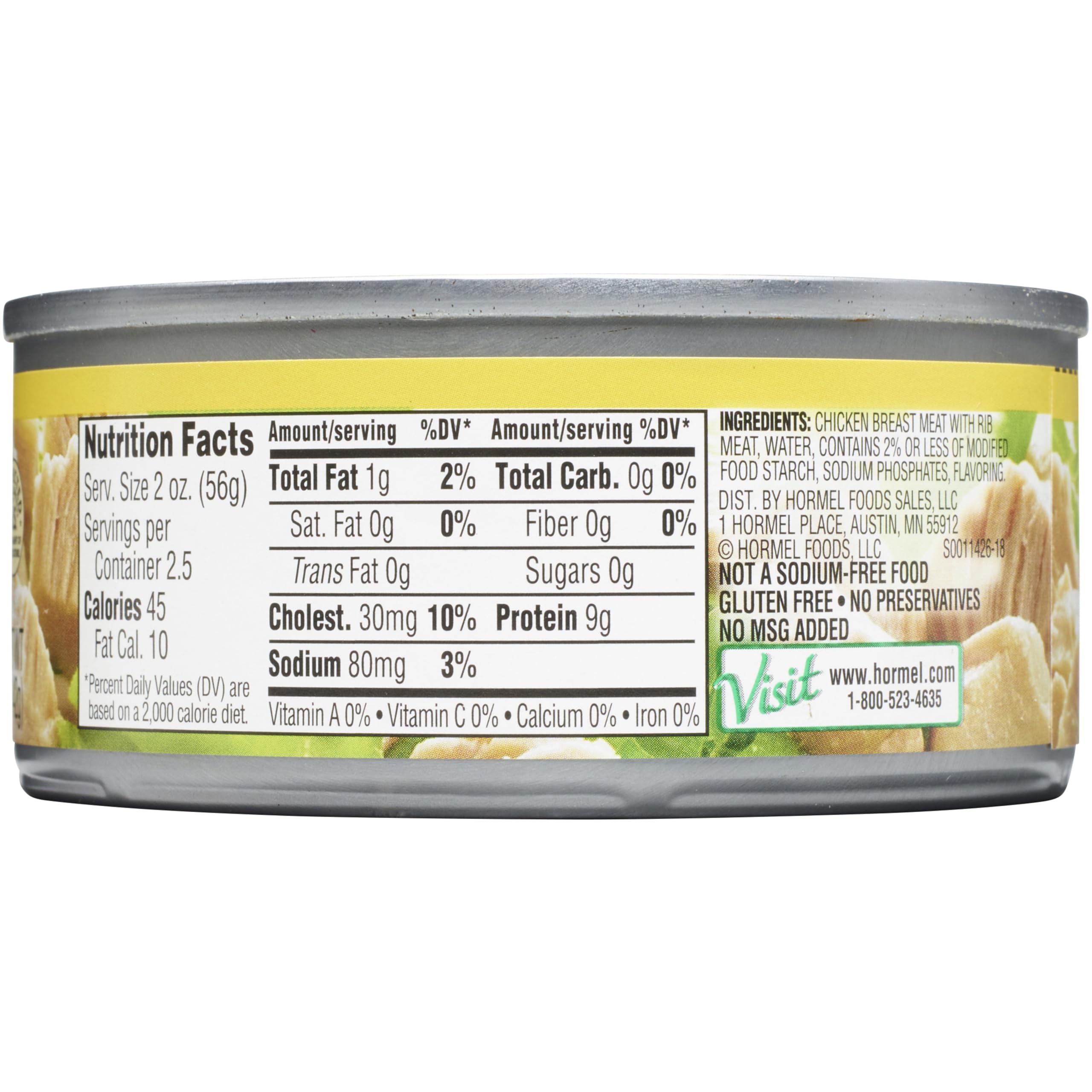 HORMEL detalle de etiqueta y cierre de lata que facilita apertura segura