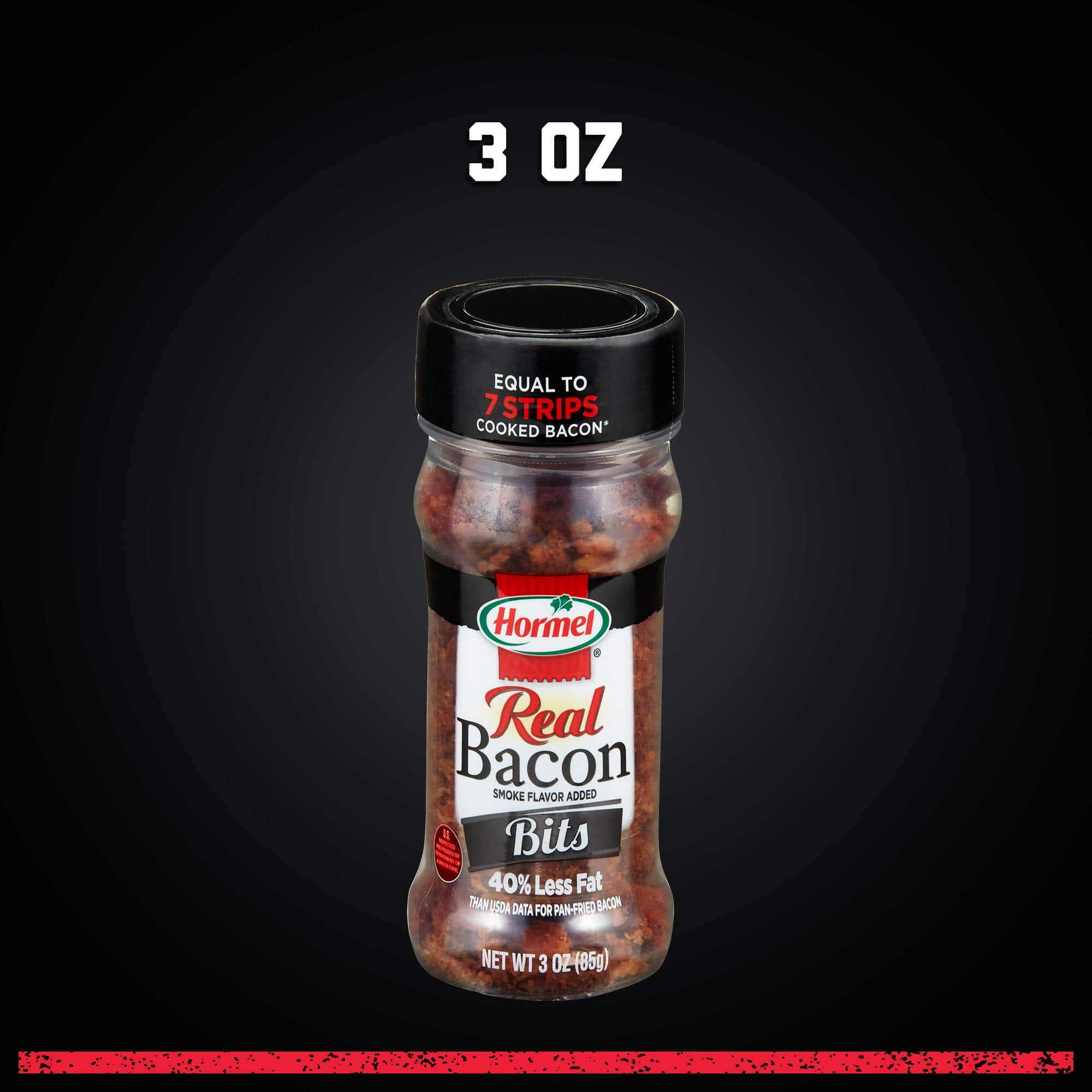 Hormel comparación de tamaño con una mano para apreciar la ración