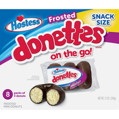 Hostess empaque frontal mostrando caja de donitas listo para comprar