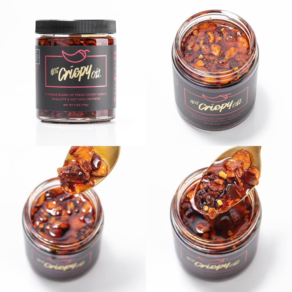 Hot Crispy Oil rociado sobre pasta realzando sabor y aroma