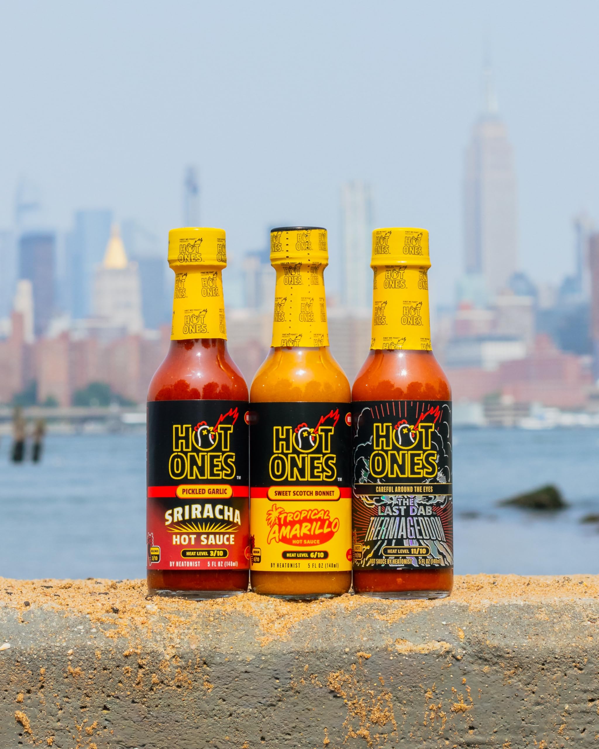 Hot Ones comparación de tamaño 5 fl oz para control de porciones