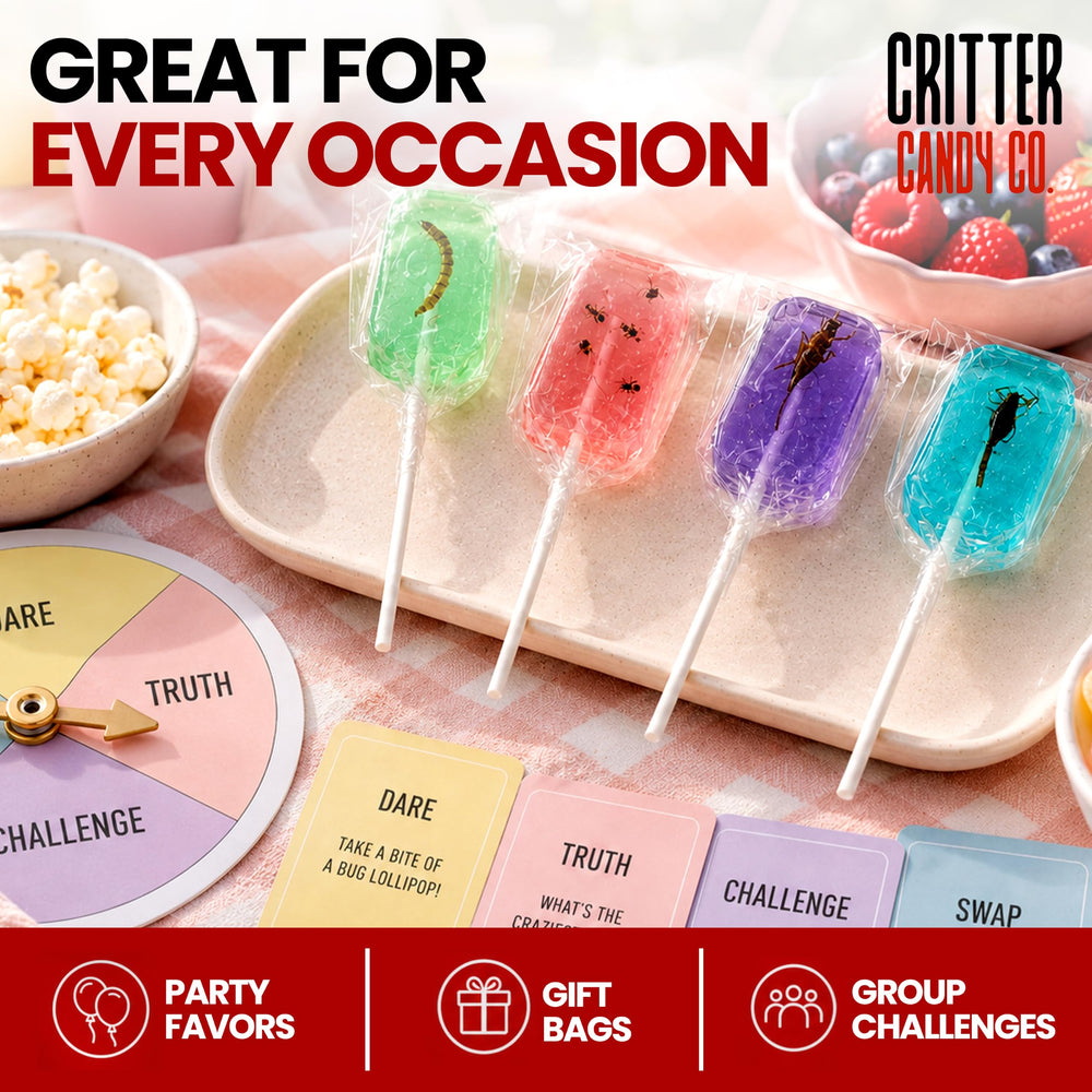 Jerky-n-Spice paletas en mesa de fiesta Halloween, efecto llamativo en eventos