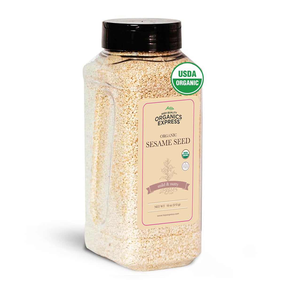 HQOExpress tarro chef 18 oz con semillas de ajonjolí, presentación práctica