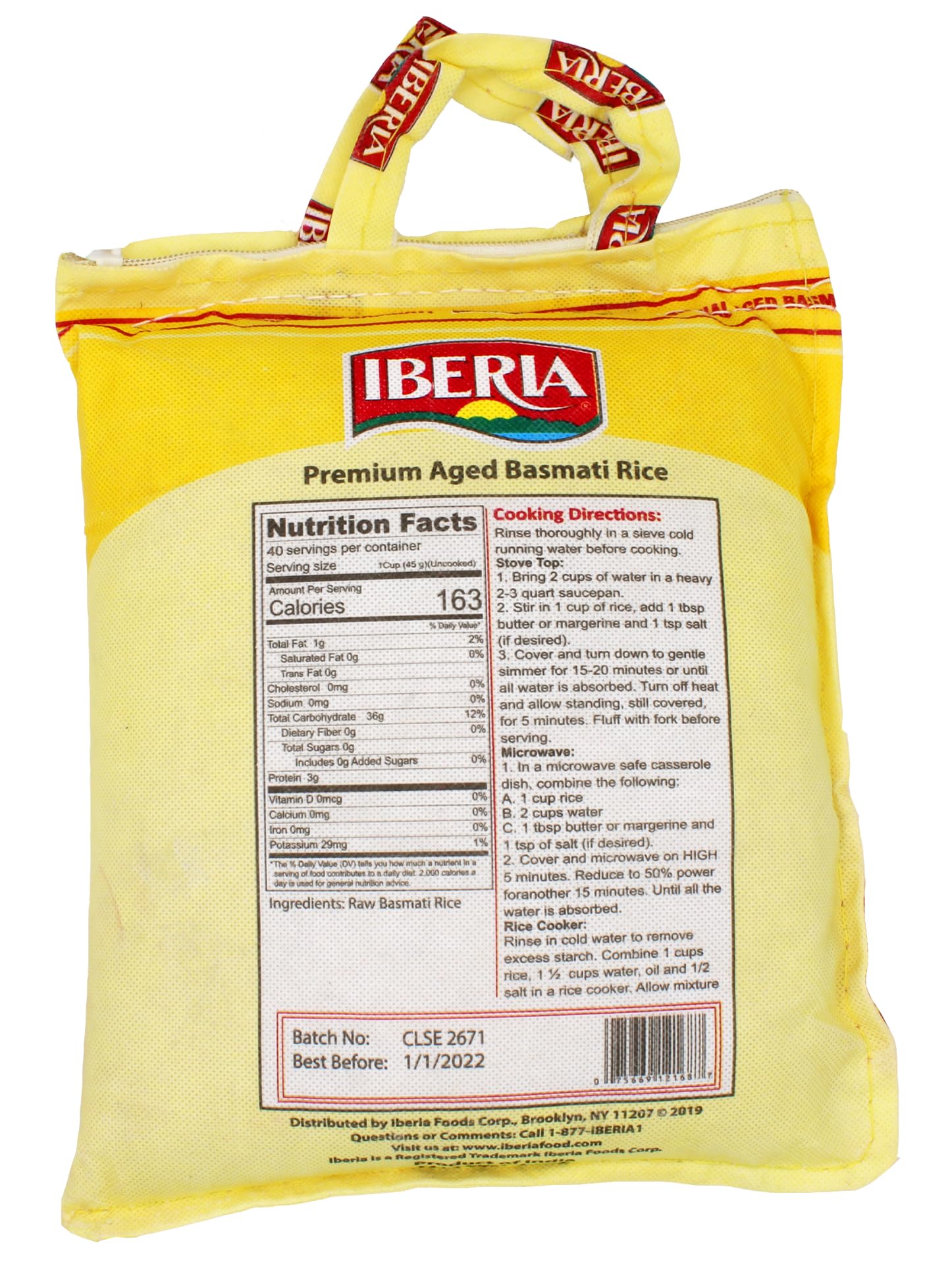 Iberia granos de basmati en cucharón, textura suelta y brillante