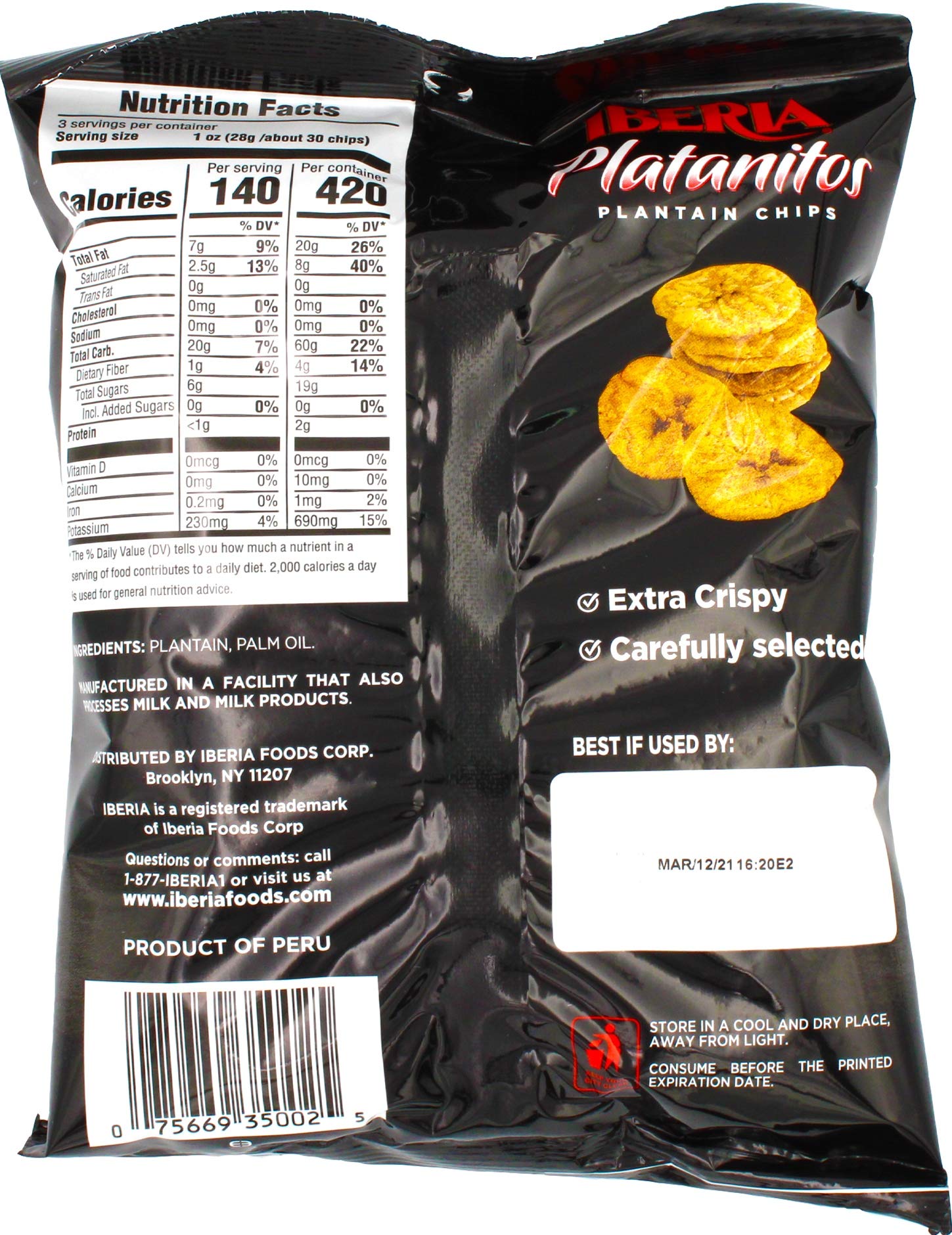 Iberia detalle de textura crujiente del chip, sabor dulce natural resaltado