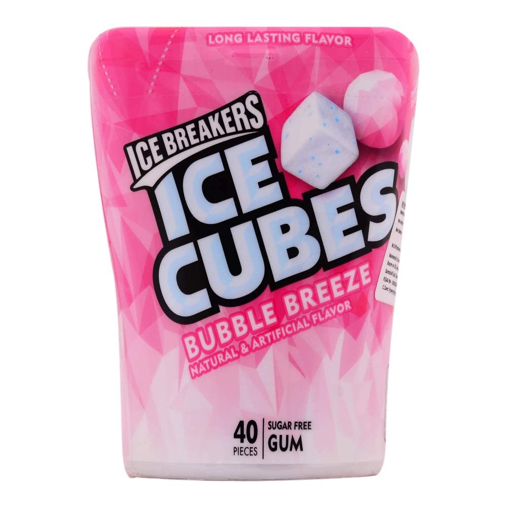 Ice Breakers botella abierta con cubos listos para masticar