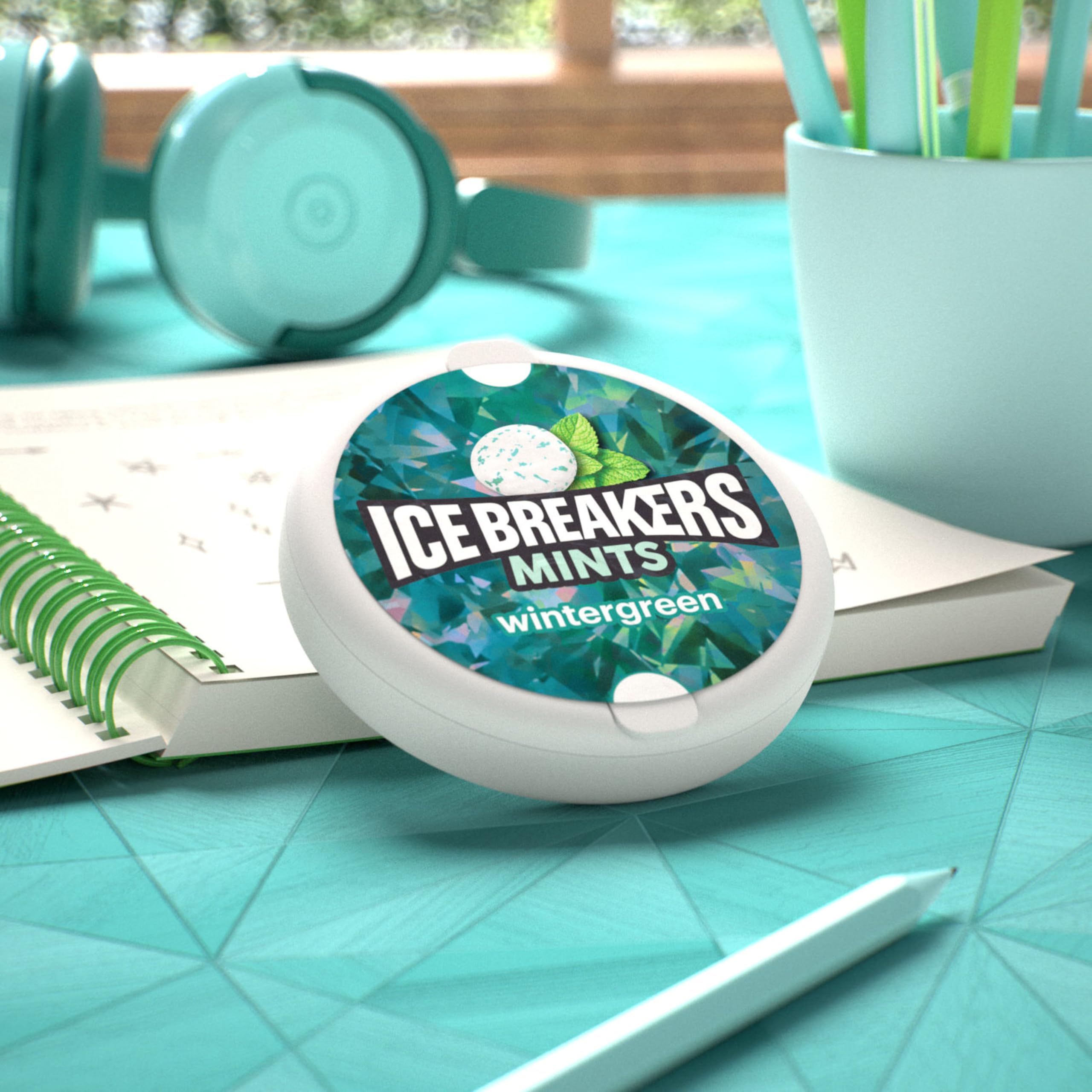 Ice Breakers junto a objetos para comparar tamaño y facilitar elección
