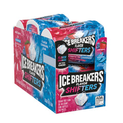 Ice Breakers piezas de chicle en boca de botella que ilustran cantidad y accesibilidad