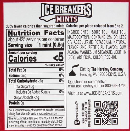 ice breakers detalle cristales de sabor canela que intensifican frescura