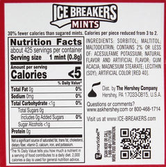 ice breakers detalle cristales de sabor canela que intensifican frescura
