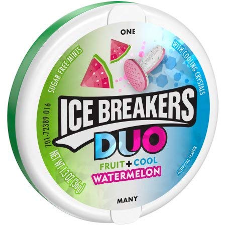 Ice Breakers envase frontal mostrando mints y ventaja portable