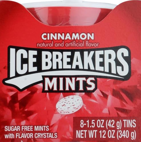 ice breakers pastillas extendidas mostrando tamaño y textura lisa