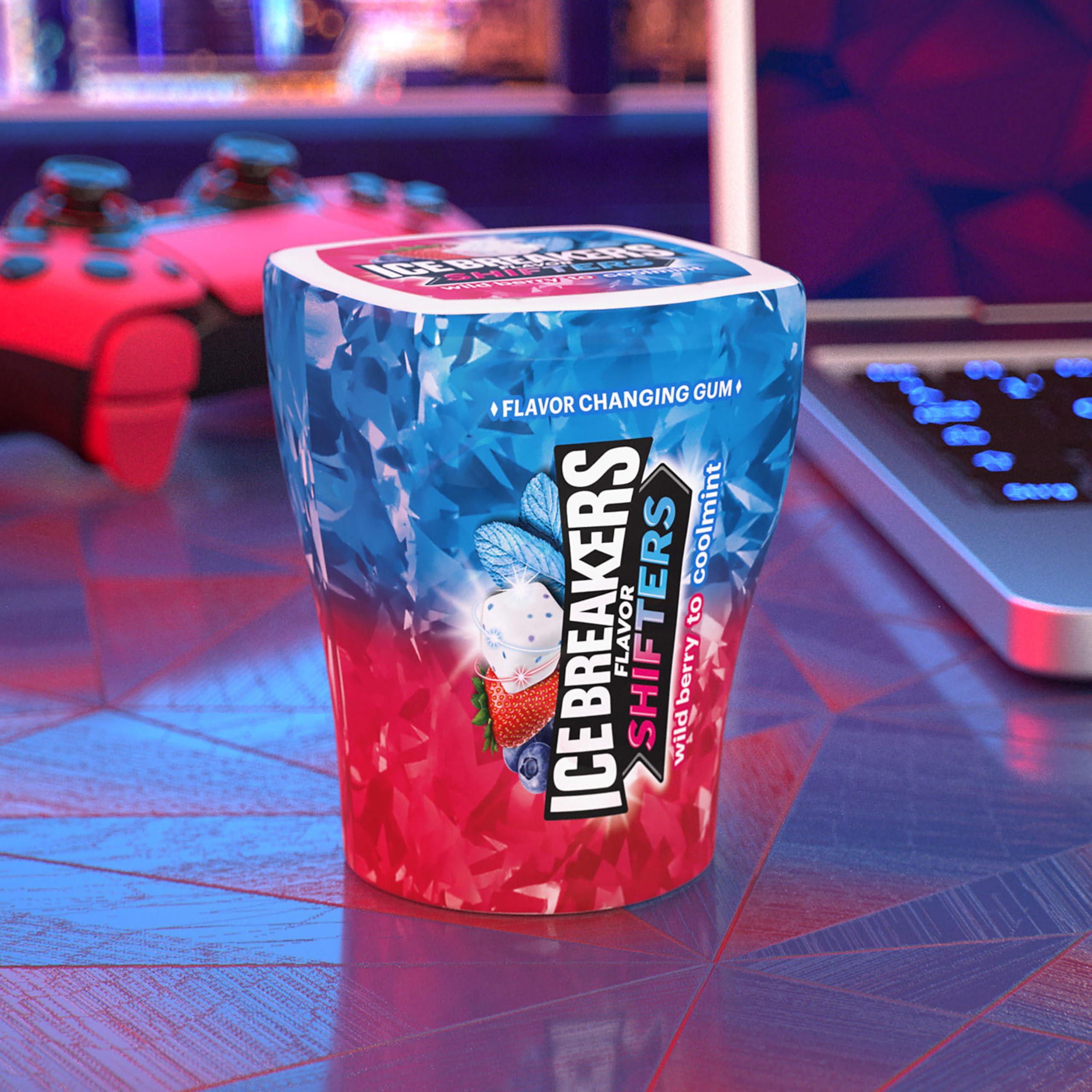 Ice Breakers comparación de tamaño con objeto cotidiano para referencia visual
