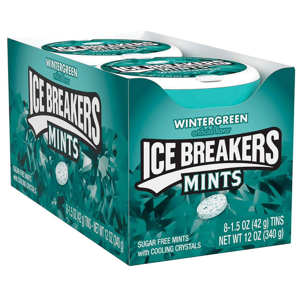 Ice Breakers tarro frontal wintergreen mostrado portable y fresco