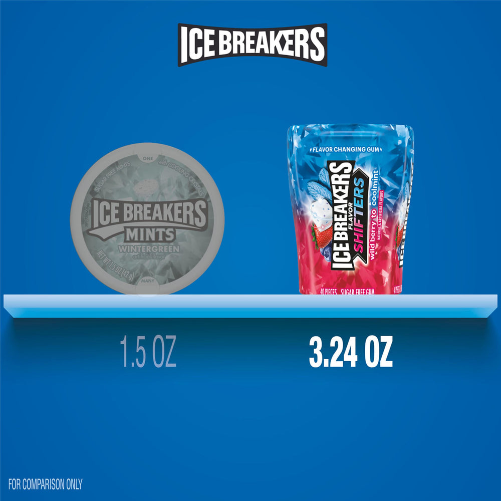 Ice Breakers primer plano de la textura del chicle que resalta su frescura
