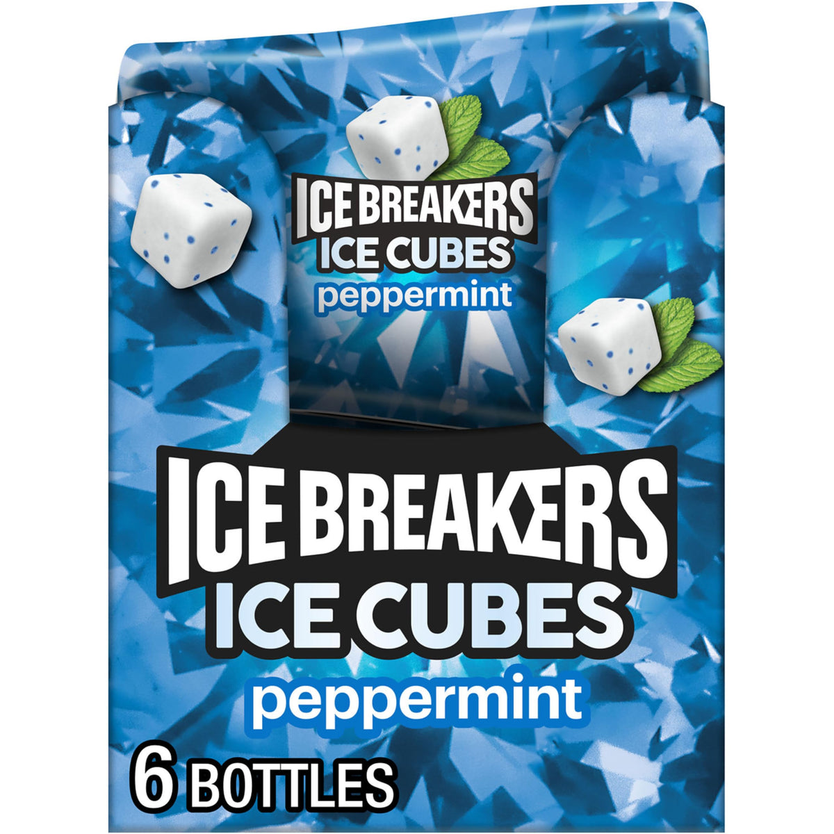 Ice Breakers botella frontal mostrando el envase práctico y frescura