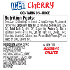 ICEE gotas disolviéndose en agua, sabor instantáneo sin calorías