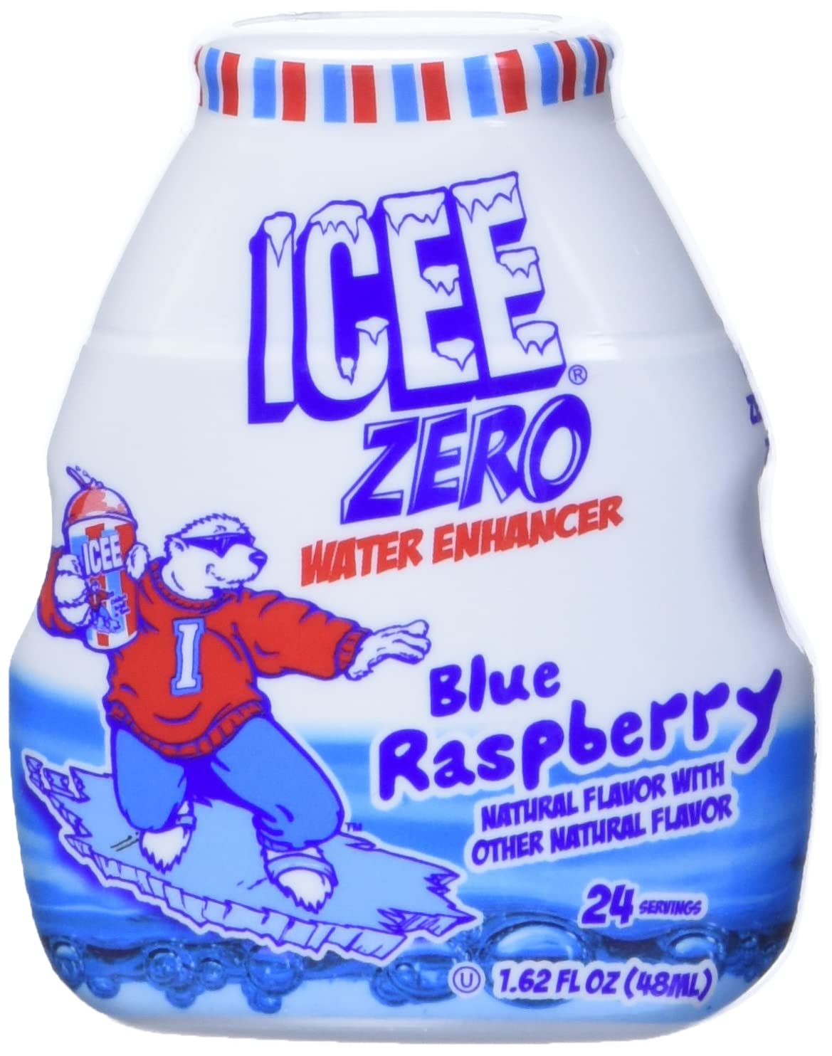 Icee frasco frontal mostrando etiqueta y ventaja sin calorías