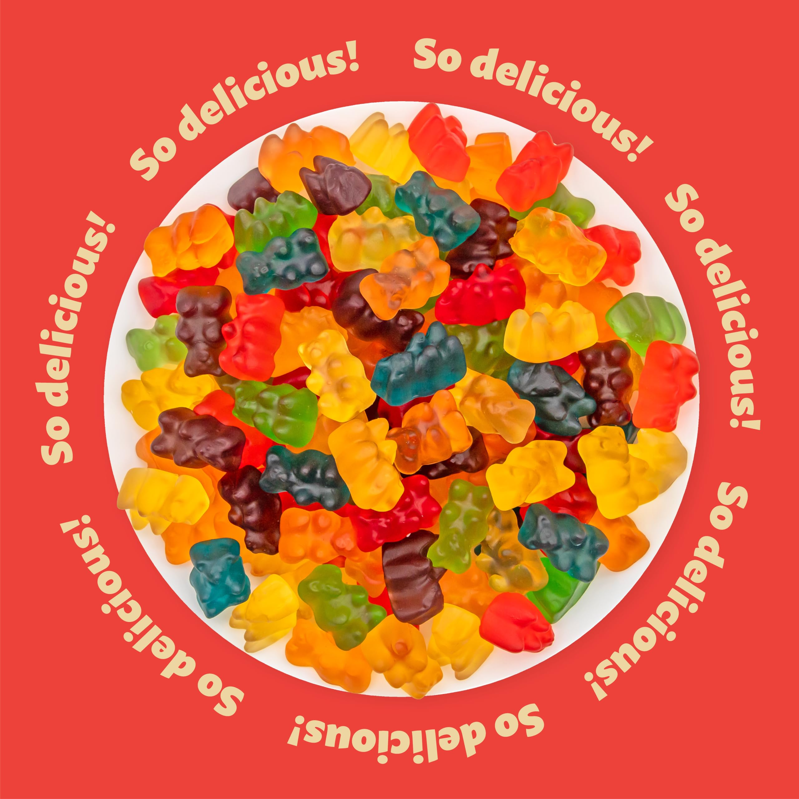 ILIKE! vertiendo gomitas en un bol, práctico para servir y compartir en fiestas