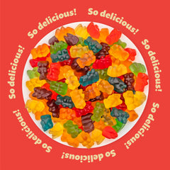 ILIKE! vertiendo gomitas en un bol, práctico para servir y compartir en fiestas