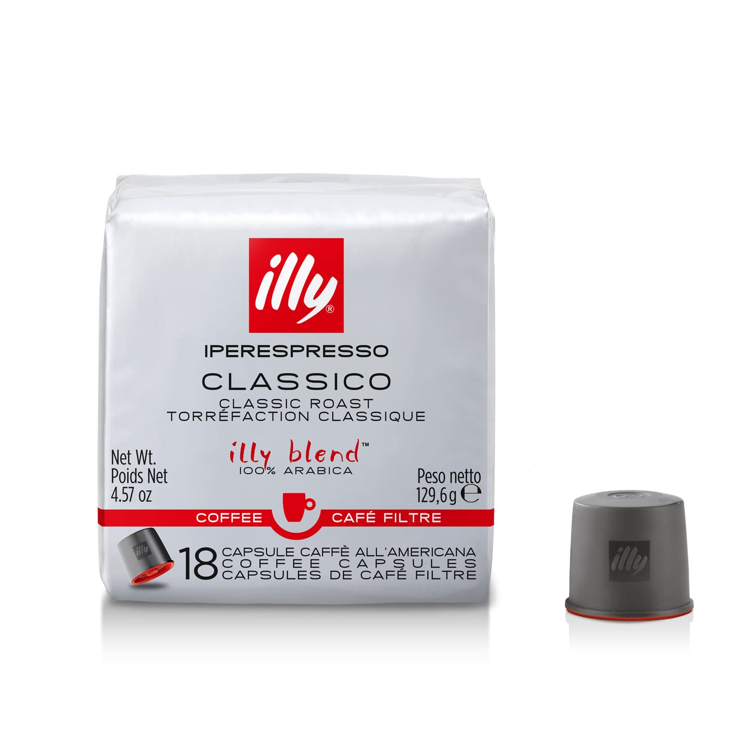 illy cápsula drip pod frontal mostrando el diseño y la marca, facilidad de uso
