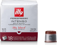 illy pack frontal de 18 cápsulas mostrando diseño y conveniencia