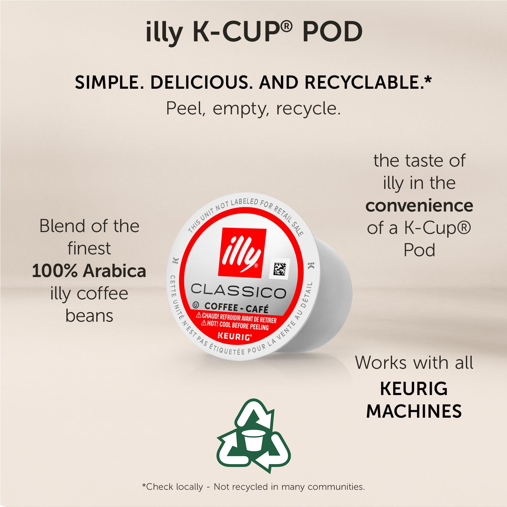 comparación de tamaño de cápsula illy junto a una taza para escala, ideal para planificar consumo