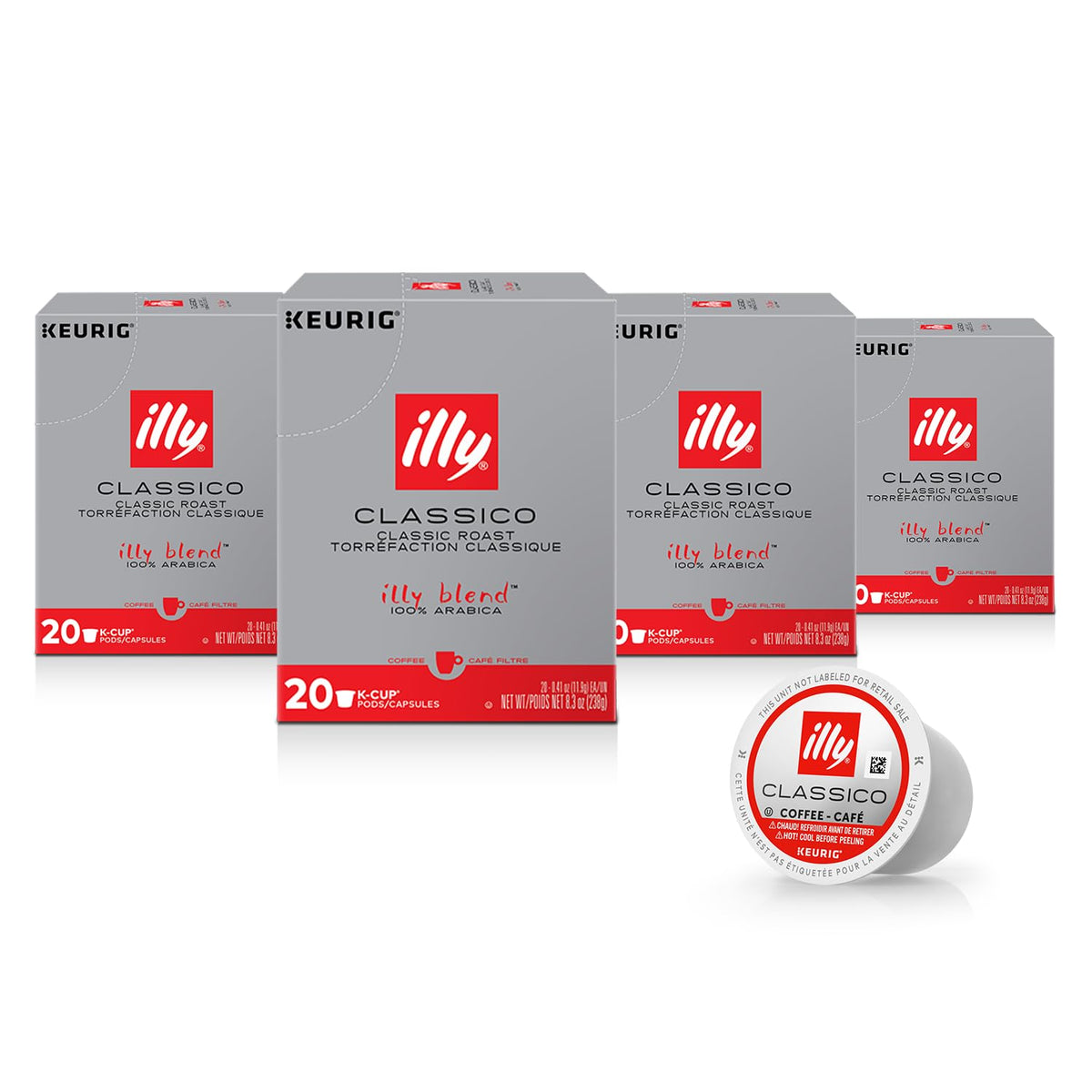 illy pack frontal de cápsulas K-Cup mostrando el diseño y cantidad, conveniencia inmediata
