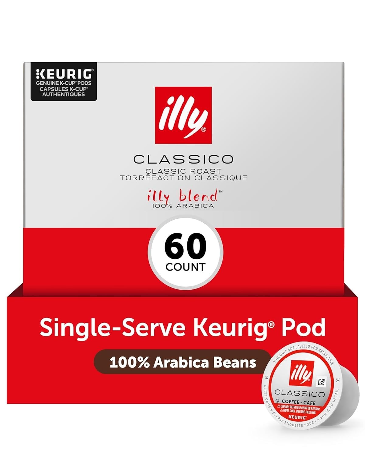 illy pack frontal de cápsulas K-Cup mostrando embalaje y facilidad de uso
