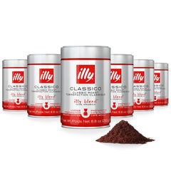 illy lata Classico 250 g vista frontal, presentación clara y práctica