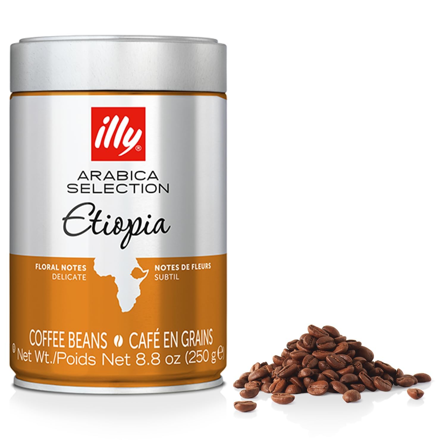 illy lata frontal Etiopía 250 g mostrando diseño y frescura