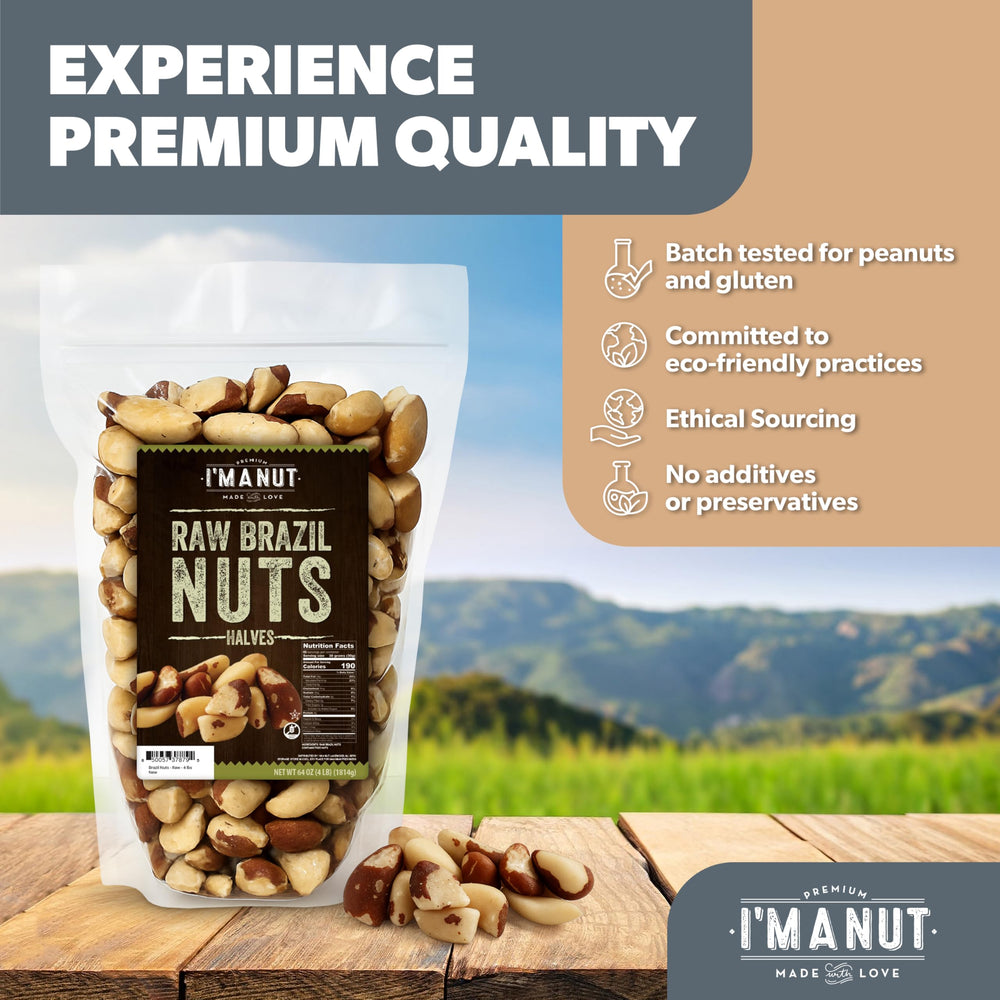 I'm A Nut etiqueta con certificaciones kosher y non-GMO, garantiza confianza