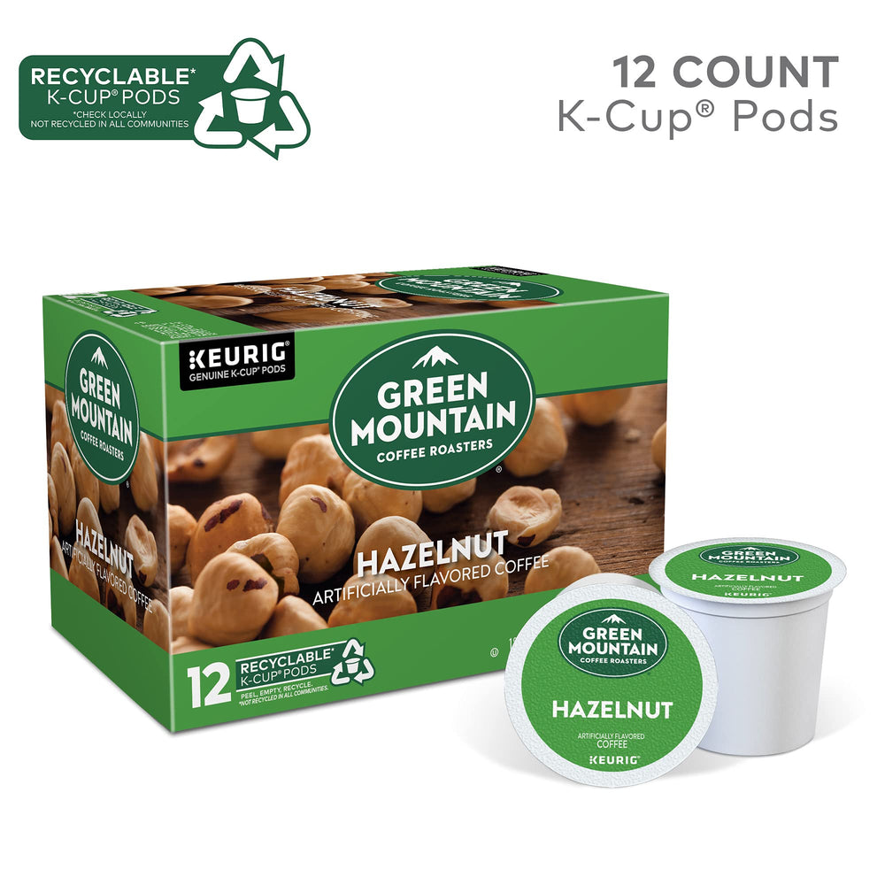 Caja Green Mountain Hazelnut con doce cápsulas K-Cup ilustradas