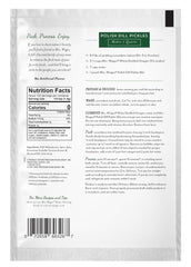 Reverso del sobre Mrs. Wages Polish Dill Pickles con instrucciones y etiqueta