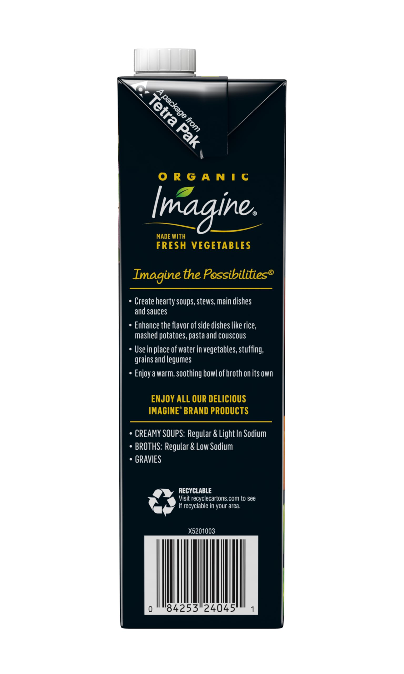 Imagine etiqueta del producto con sellos USDA Organic, Kosher y sin gluten