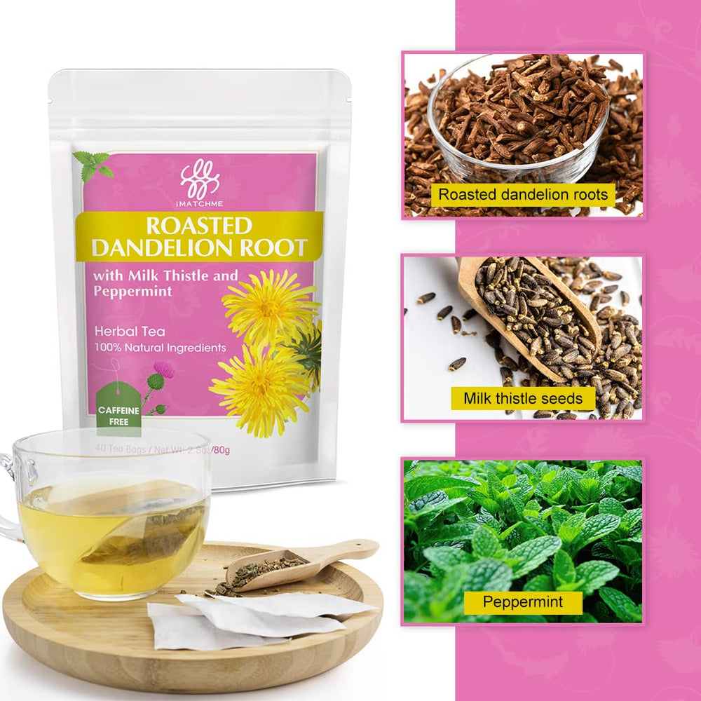iMATCHME primer plano de raíz de diente de león tostada y textura