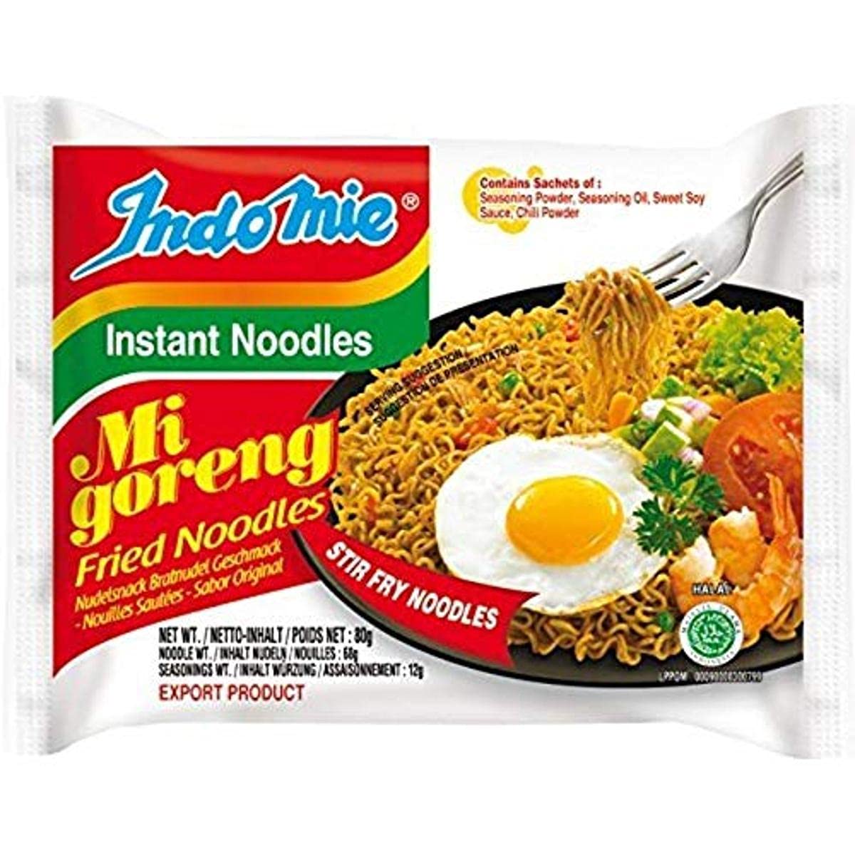 Indomie pack frontal mostrando 15 porciones y atractivo embalaje