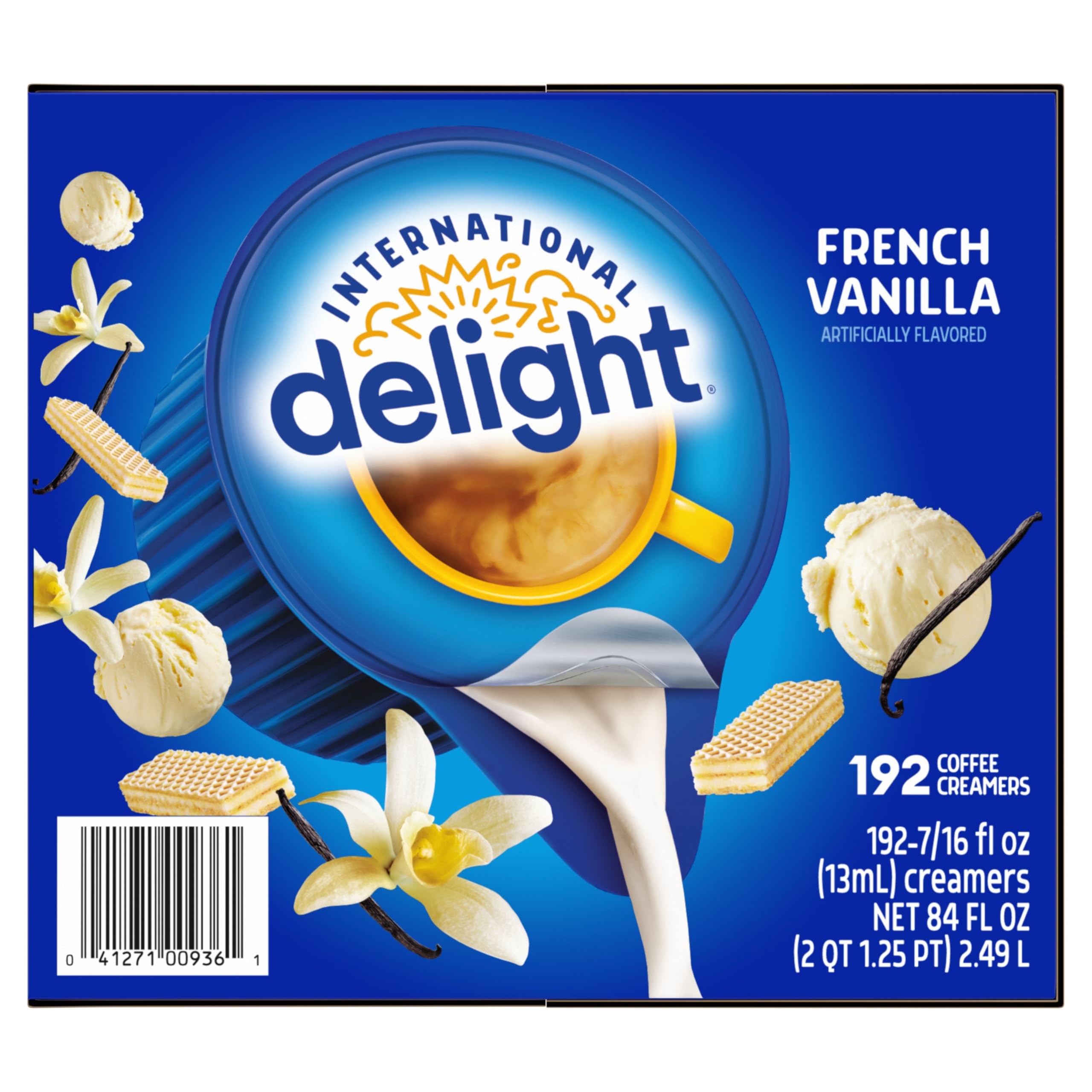 International Delight primer plano de la etiqueta con información de ingredientes