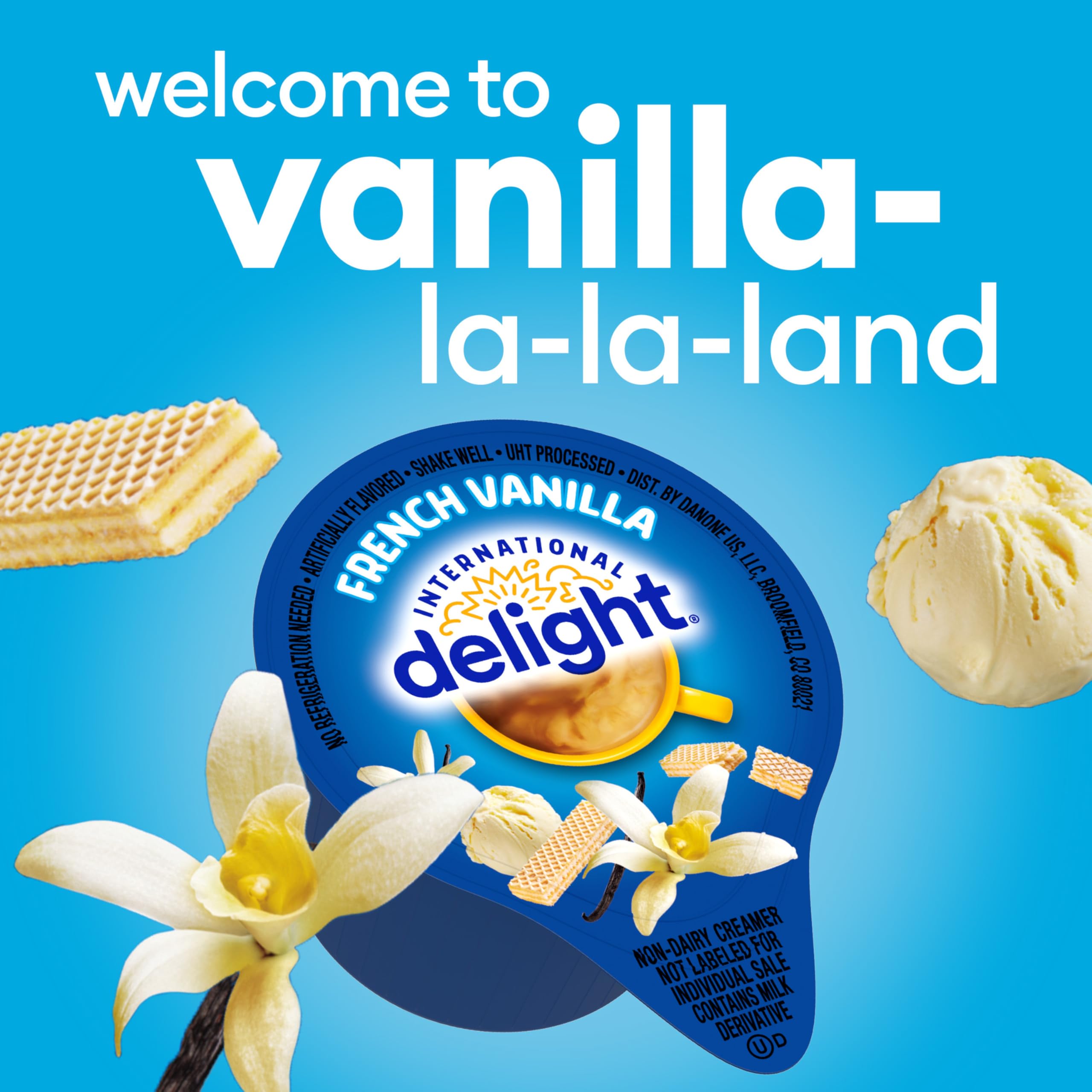 International Delight taza de café con French Vanilla realzando sabor